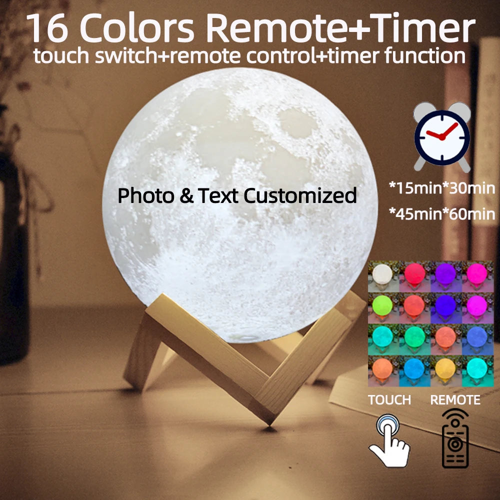 Custom Moon Lamp – 3D Printed LED Lunar Night Light