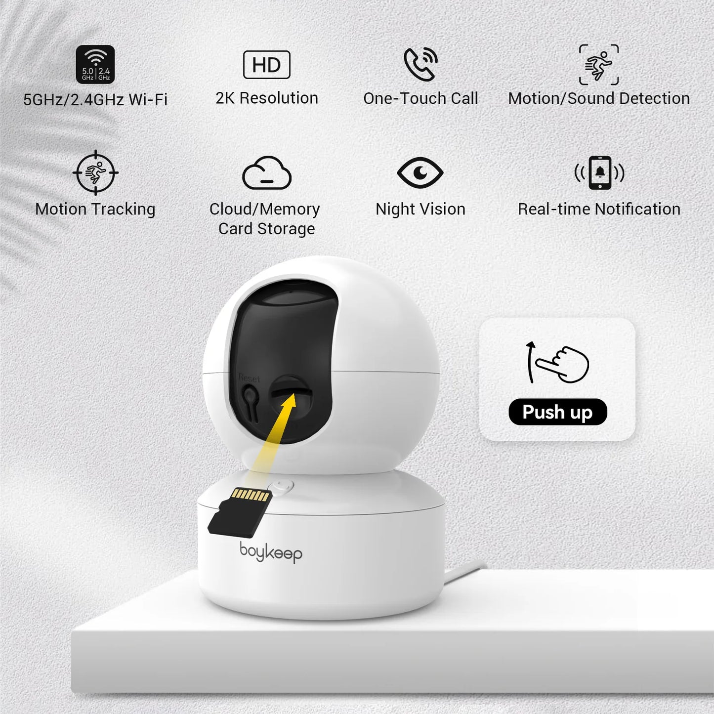 BoyKeep 2K Smart Camera – 360° WiFi Baby & Home Monitor