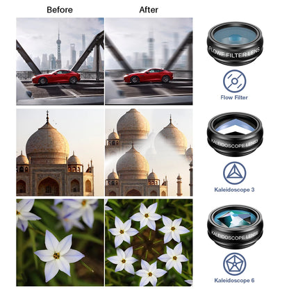 APEXEL 10-in-1 Phone Lens Kit – Wide, Macro & Fisheye