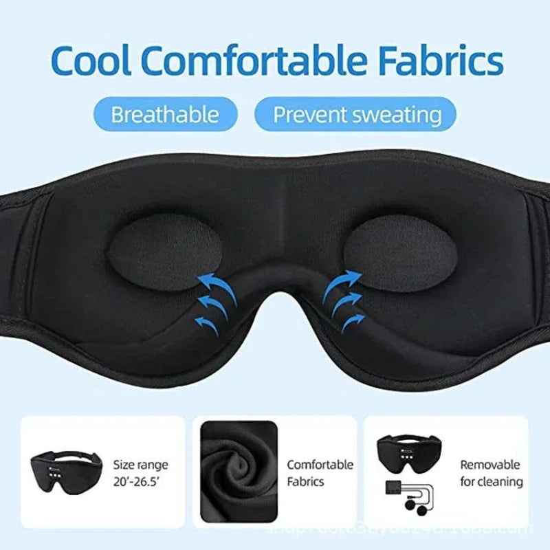 Bluetooth Sleep Mask – 3D Eye Cover with HD Music Speakers