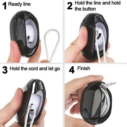 Auto Cable Organizer – Self-Winding Box for Chargers & Wires