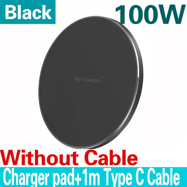 100W Wireless Charger Pad – Fast Charge for iPhone & Android