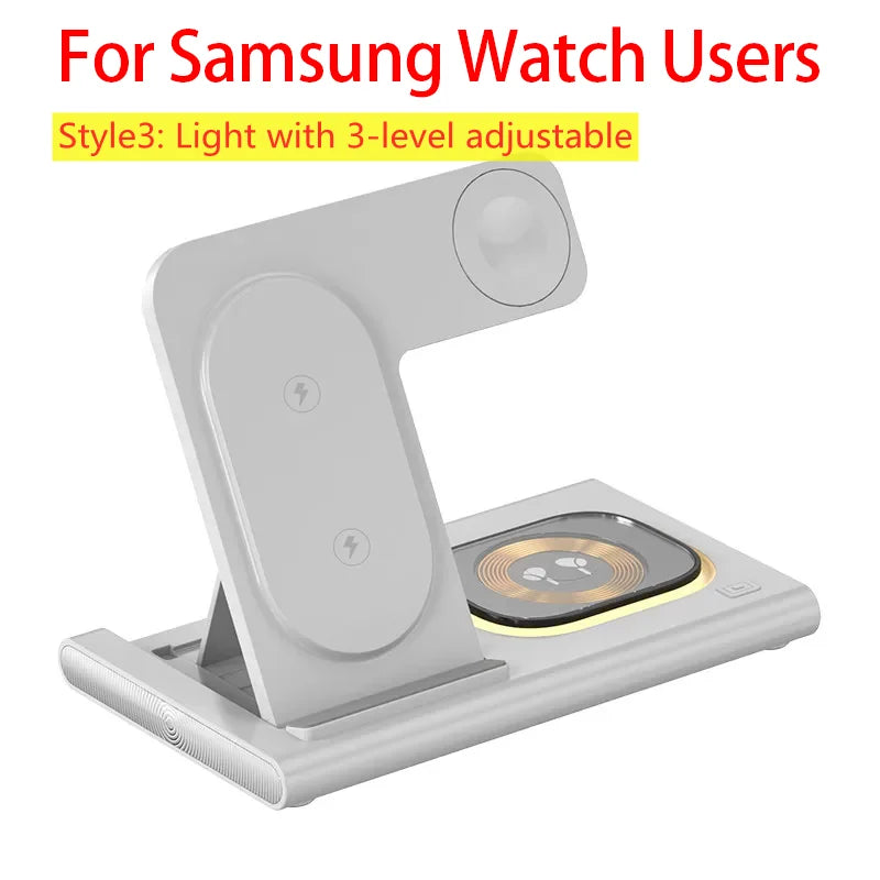 200W 3-in-1 Wireless Charger – Foldable Dock for iPhone & Watch