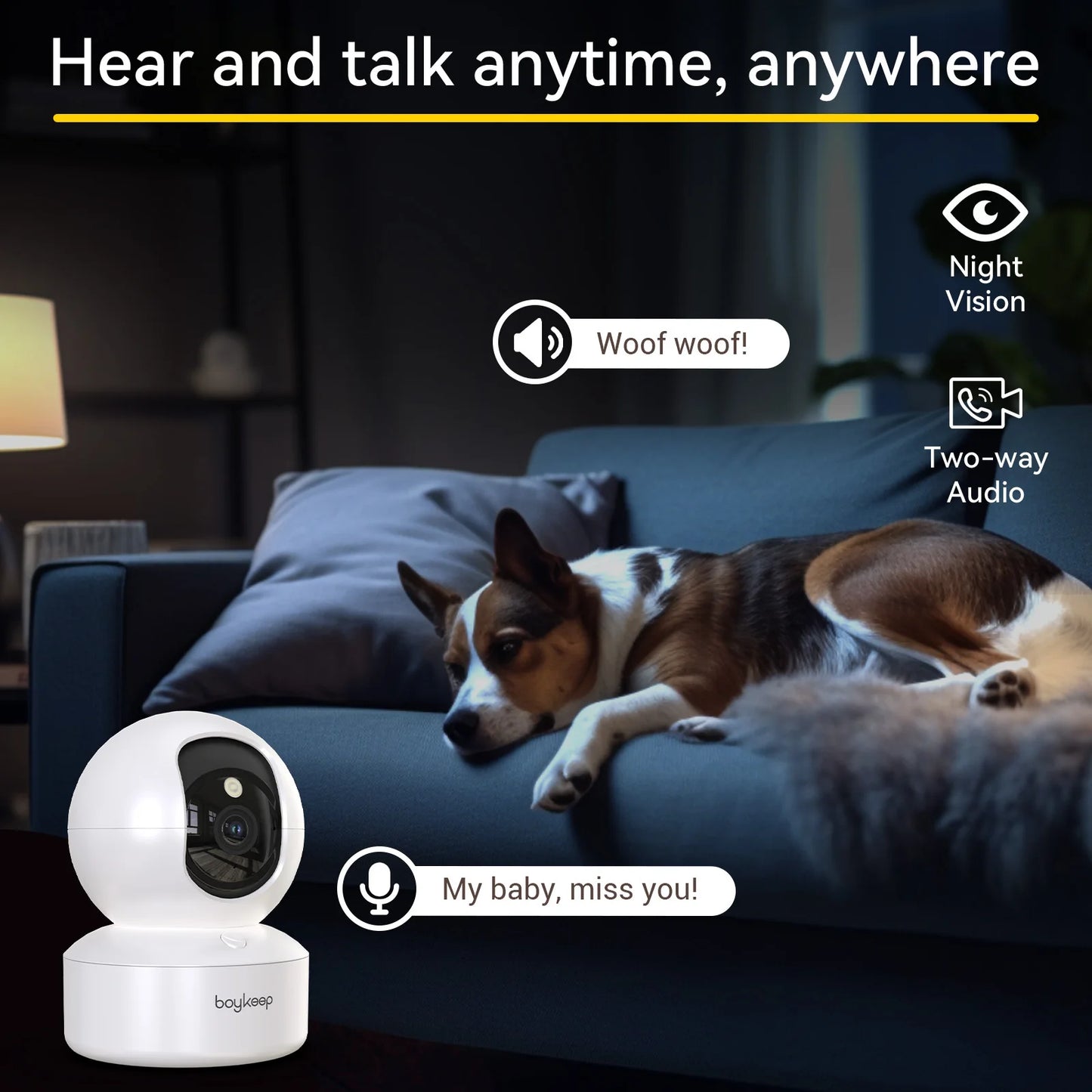 BoyKeep 2K Smart Camera – 360° WiFi Baby & Home Monitor