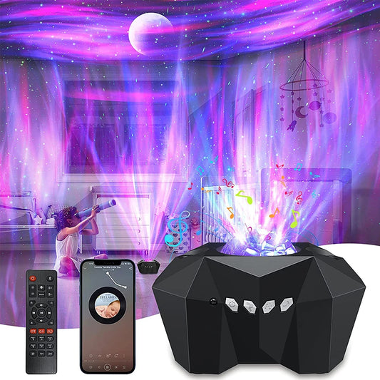 Aurora Galaxy Projector – Starry Sky Lamp with Music Speaker