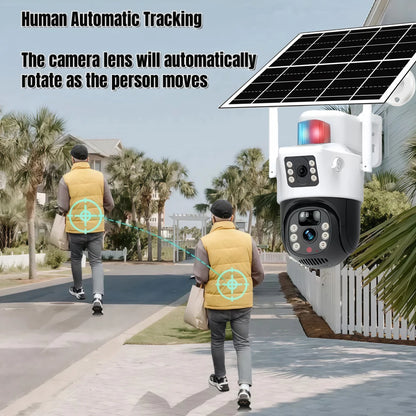 Solar 4K Security Camera – Dual Lens Smart Outdoor CCTV