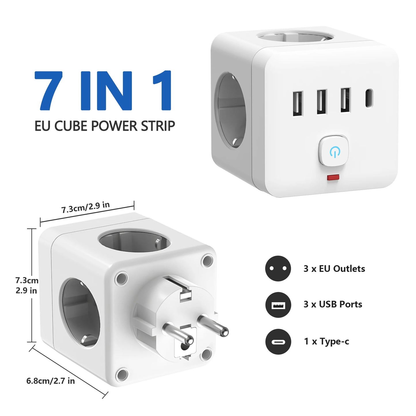 7-in-1 Power Strip with USB