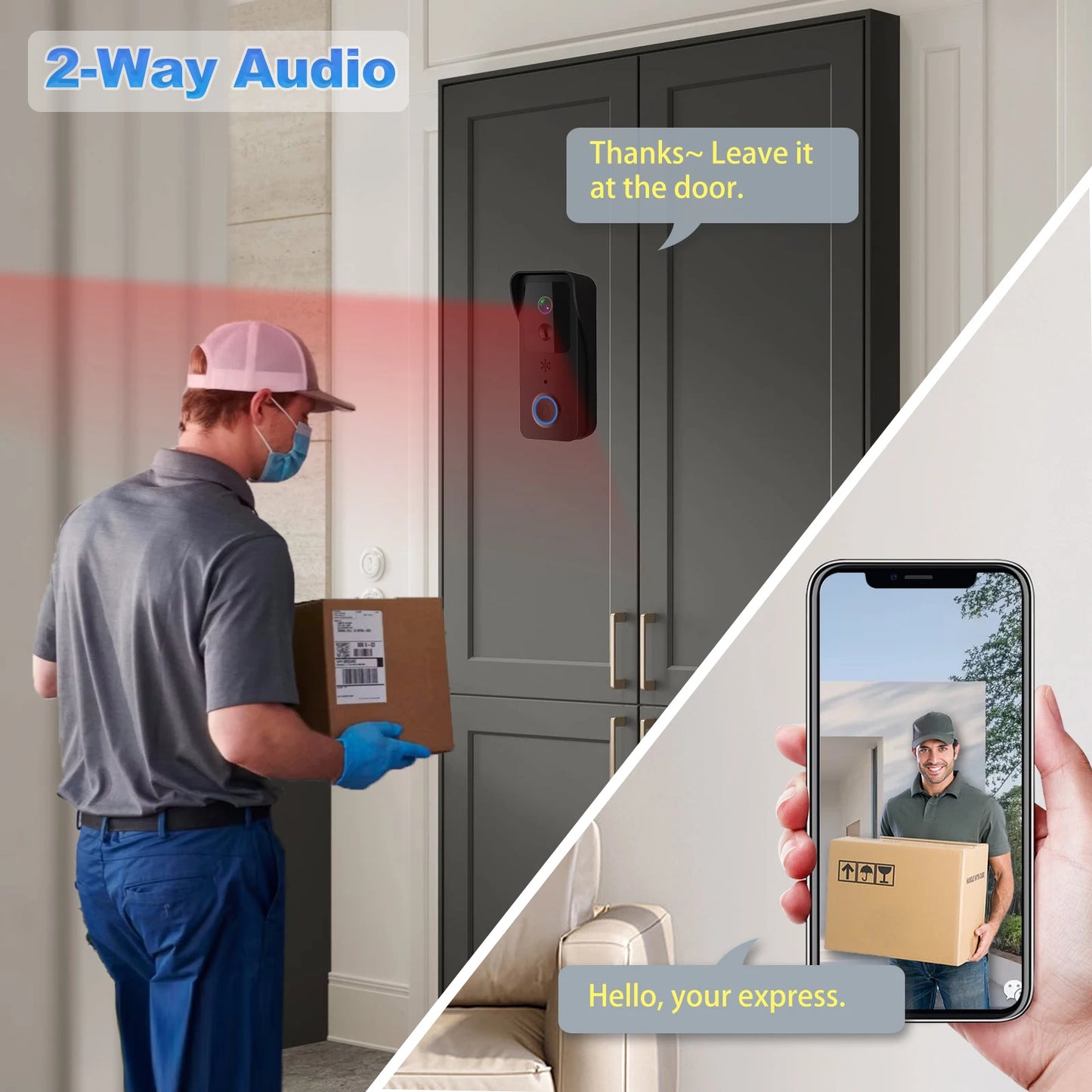 Tuya WiFi Video Doorbell – 1080P Smart Outdoor Camera