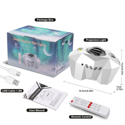 Aurora Galaxy Projector – Starry Sky Lamp with Music Speaker