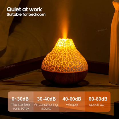Volcano Mist Humidifier – 300ml USB Diffuser with Rainbow Night Light