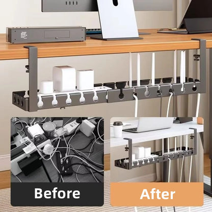 Under-Desk Cable Rack – No-Drill Organizer for Office Wires