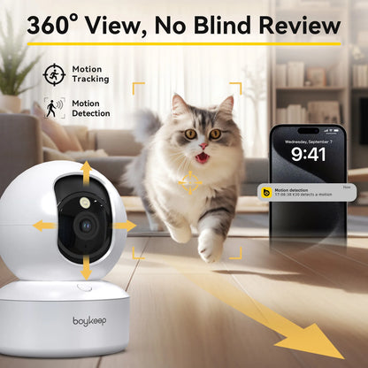 BoyKeep 2K Smart Camera – 360° WiFi Baby & Home Monitor
