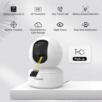BoyKeep 2K Smart Camera – 360° WiFi Baby & Home Monitor
