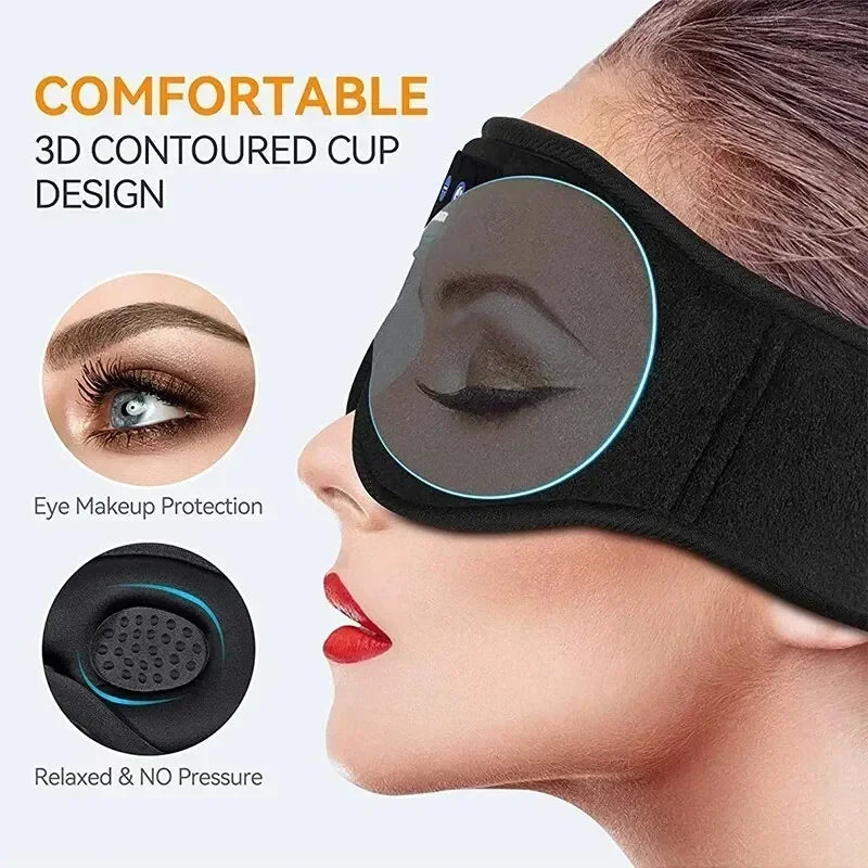 Bluetooth Sleep Mask – 3D Eye Cover with HD Music Speakers