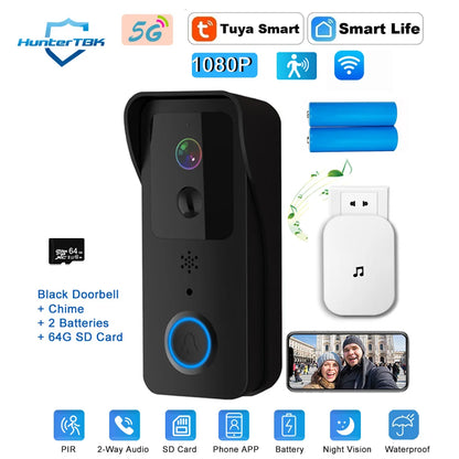 Tuya WiFi Video Doorbell – 1080P Smart Outdoor Camera