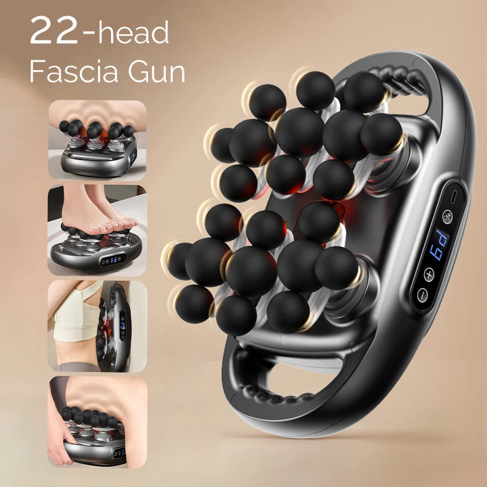 22-Head Massage Gun – Deep Tissue Percussion Therapy Device