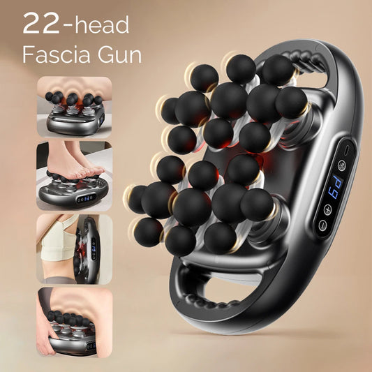 22-Head Massage Gun – Deep Tissue Percussion Therapy Device