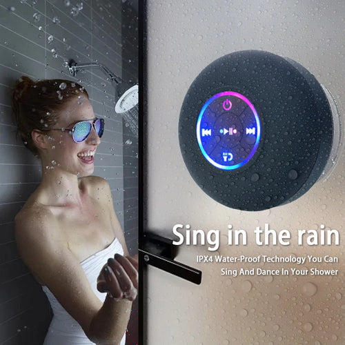 Waterproof Bluetooth Speaker – LED Mini with Suction Cup