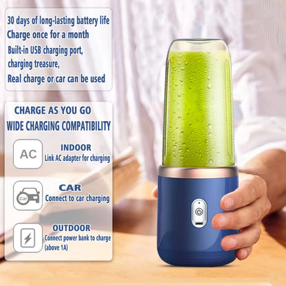 Mini Blender Cup – 6-Blade USB Smoothie & Juice Maker