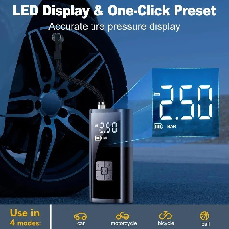 Wireless Car Air Pump with LED