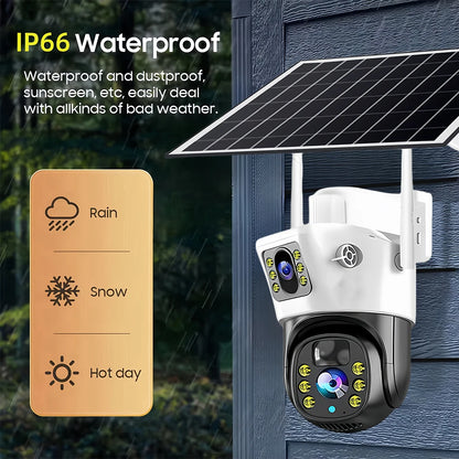 Solar 4K Security Camera – Dual Lens Smart Outdoor CCTV