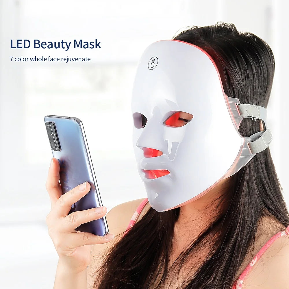7-Color LED Face & Neck Mask – Skin Tightening Beauty Device