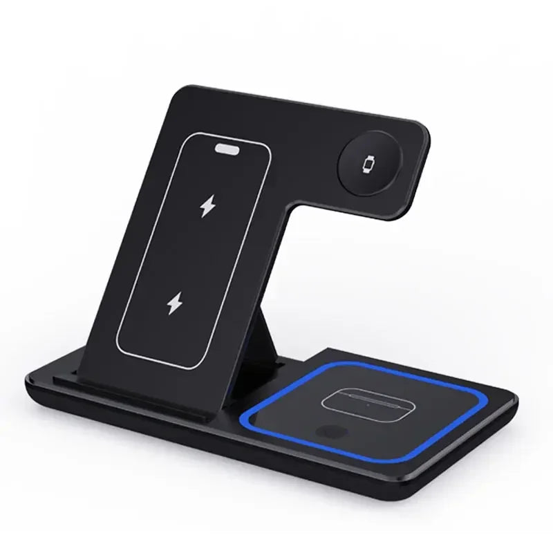 200W 3-in-1 Wireless Charger – Foldable Dock for iPhone & Watch