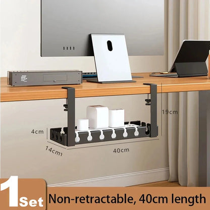 Under-Desk Cable Rack – No-Drill Organizer for Office Wires
