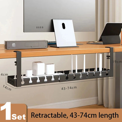 Under-Desk Cable Rack – No-Drill Organizer for Office Wires