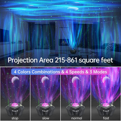 Aurora Galaxy Projector – Starry Sky Lamp with Music Speaker