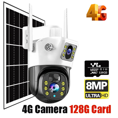 Solar 4K Security Camera – Dual Lens Smart Outdoor CCTV