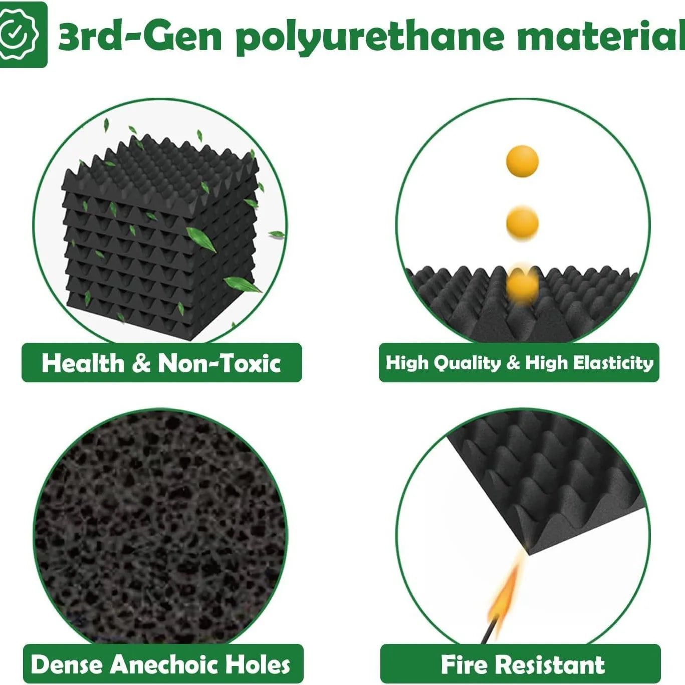 Soundproof Foam Panels – Eggcrate Acoustic Wall Stickers