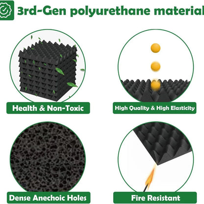 Soundproof Foam Panels – Eggcrate Acoustic Wall Stickers