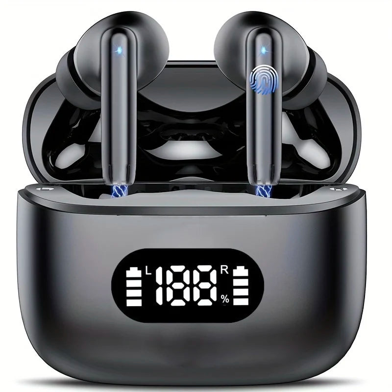TWS Noise-Cancelling Earbuds – 40dB ENC with LED Display