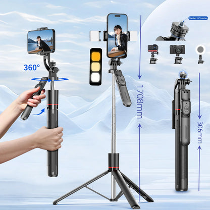 Selfie Stick Tripod with Light